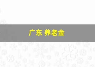 广东 养老金